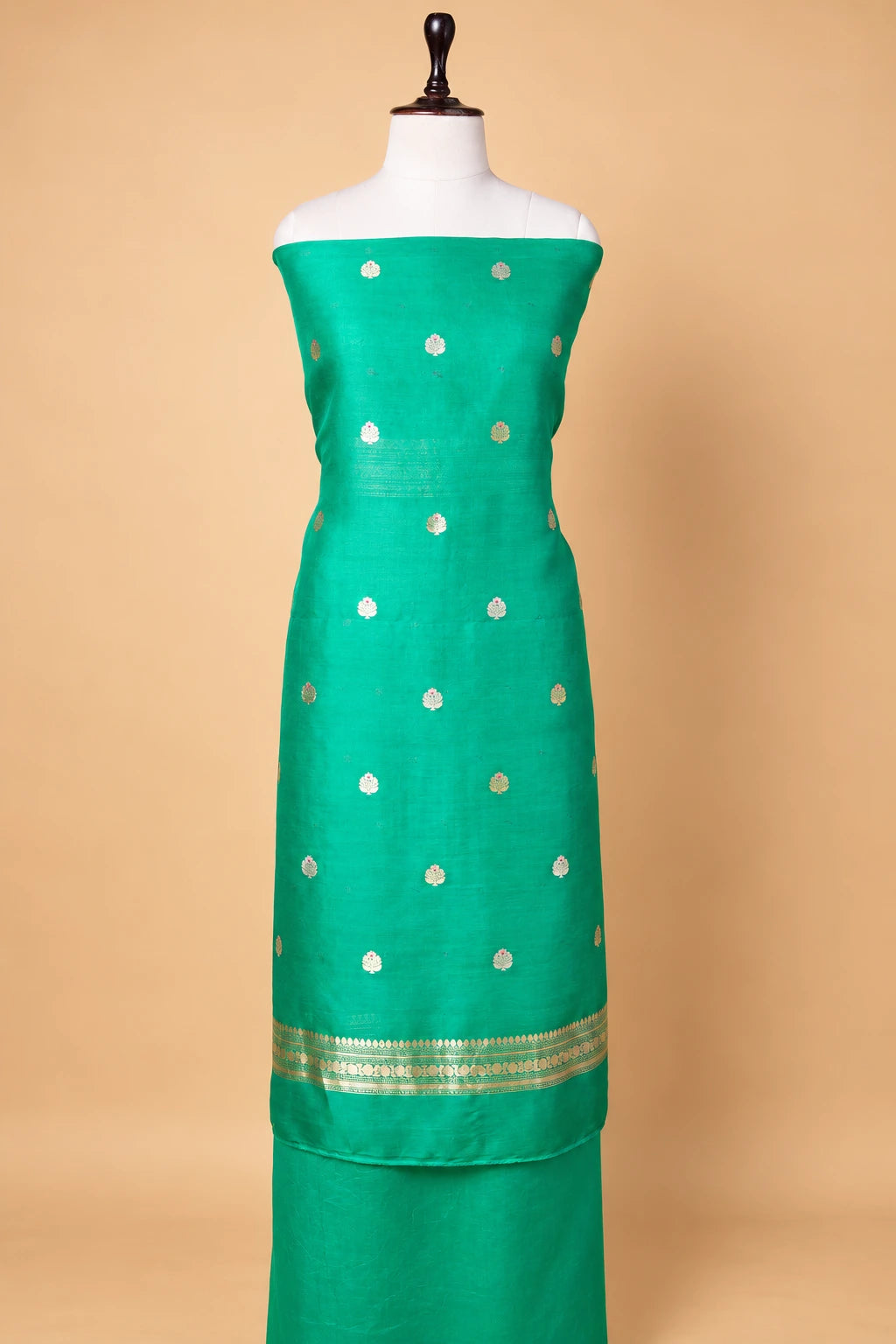 Sea Green Organza Handwoven Suit