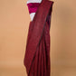 Brick Red Pure Linen Saree