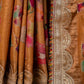 Beige Floral Embellished Tussar Silk Saree