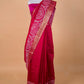 Rani Pink Resham Buti  Raw Silk Saree