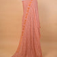 Peach Cut Work Matka Linen Suit