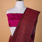 Brick Red Pure Linen Saree