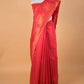 Hot Pink Temple Border Raw Silk Saree
