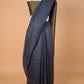 Blue Striped Pure Linen Saree