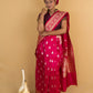 Ruby Pink Handwoven Katan Banarasi Silk Saree