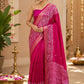Rani Pink Resham Buti  Raw Silk Saree