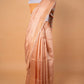 Light Peach Handloom Raw Silk Saree