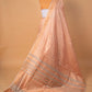 Light Peach Handloom Raw Silk Saree