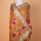 Beige Floral Embellished Tussar Silk Saree