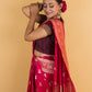 Ruby Pink Handwoven Katan Banarasi Silk Saree