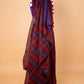 Maroon & Brown Striped Pure Linen Saree