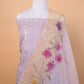 Light Lavender Embroidered Kota Check Suit