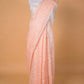Peach Pure Linen Saree