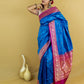Turquoise Blue Rani Border Kadhua Katan Banarasi Silk Saree
