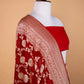 Maroon Red Floral Khaddi Silk Saree
