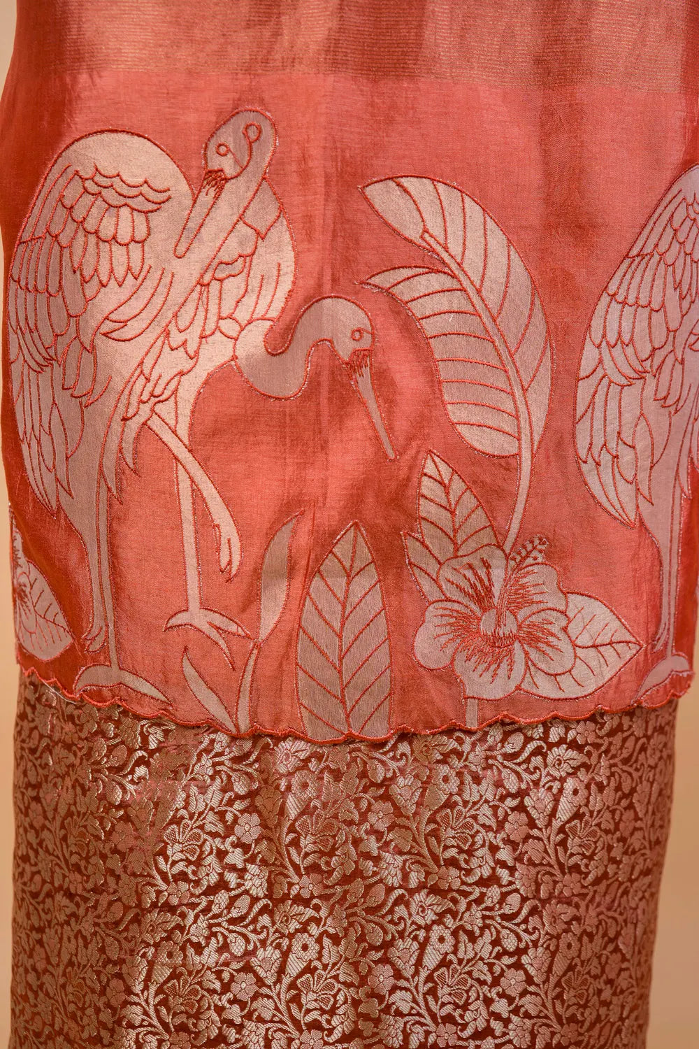 Rust Tissue Applique Puna Silk Co-ords
