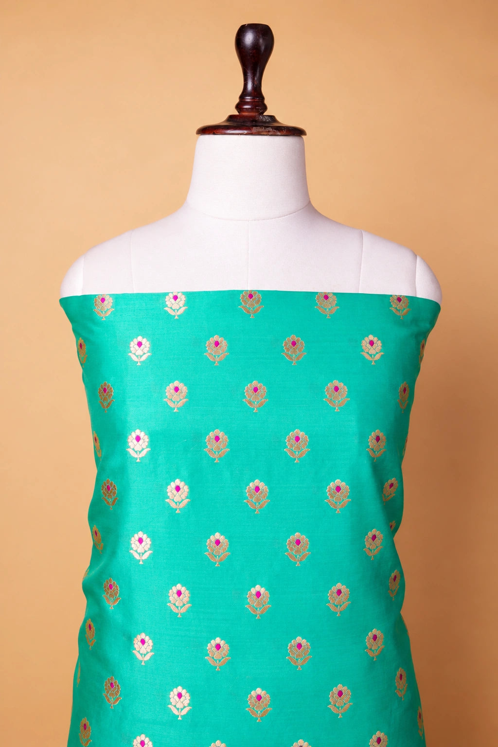 Sea Green Handwoven Chiniya Silk Suit Set