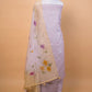 Light Lavender Embroidered Kota Check Suit