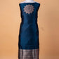 German Blue Katan Silk Weaving Co-ords