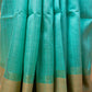 Sea Green Handloom Raw Silk Saree
