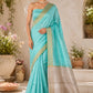 Sea Green Handloom Raw Silk Saree