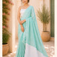 Sea Green Pure Linen Saree