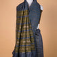 Blue Striped Pure Linen Saree