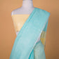 Firozi Blue  Pure Linen Saree