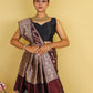 Brown Floral HandWoven Katan Banarasi Silk Saree