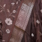 Coffee Brown Embroidered Puna Silk Suit