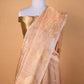 Beige Striped Handloom Tissue Silk Saree