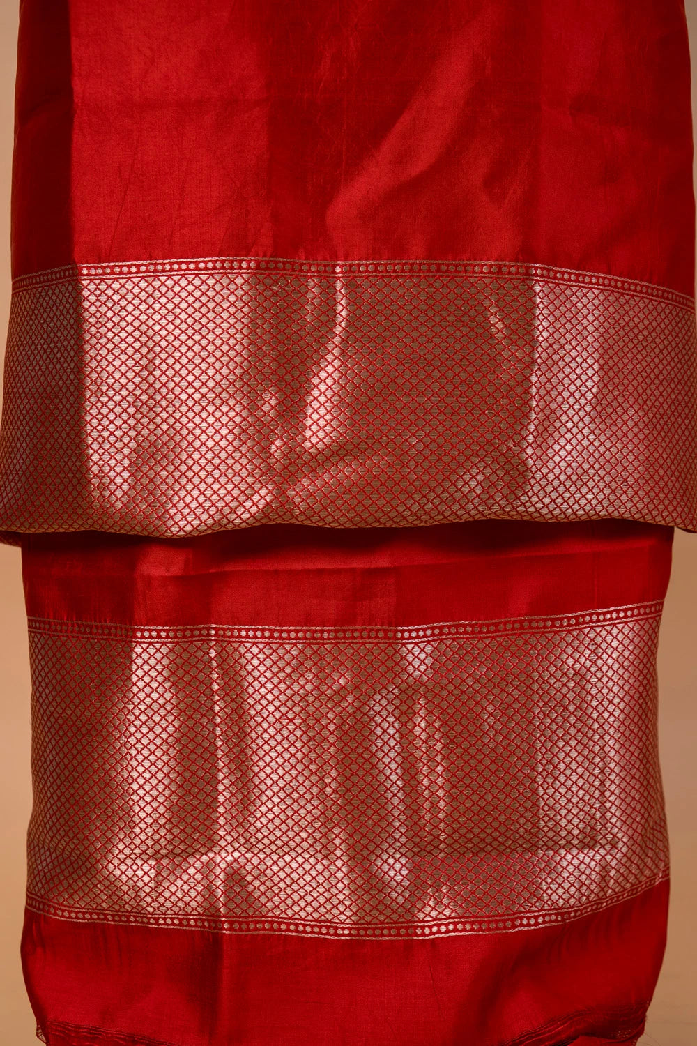 Rich Red Katan Silk Weaving Co-ords