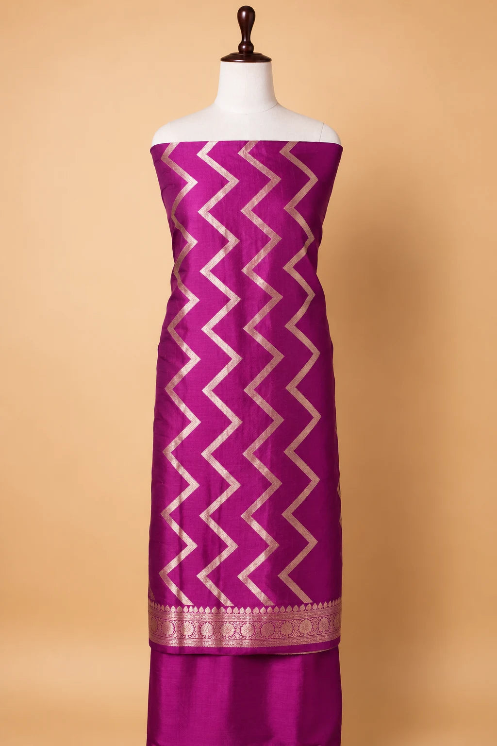 Magenta Puna Silk Weaving Co-ord Set