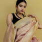 Golden Metallic Pink Tissue Banarasi Silk Saree