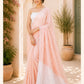 Peach Pure Linen Saree