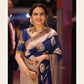 Nita Ambani Royal Blue Katan Silk Saree