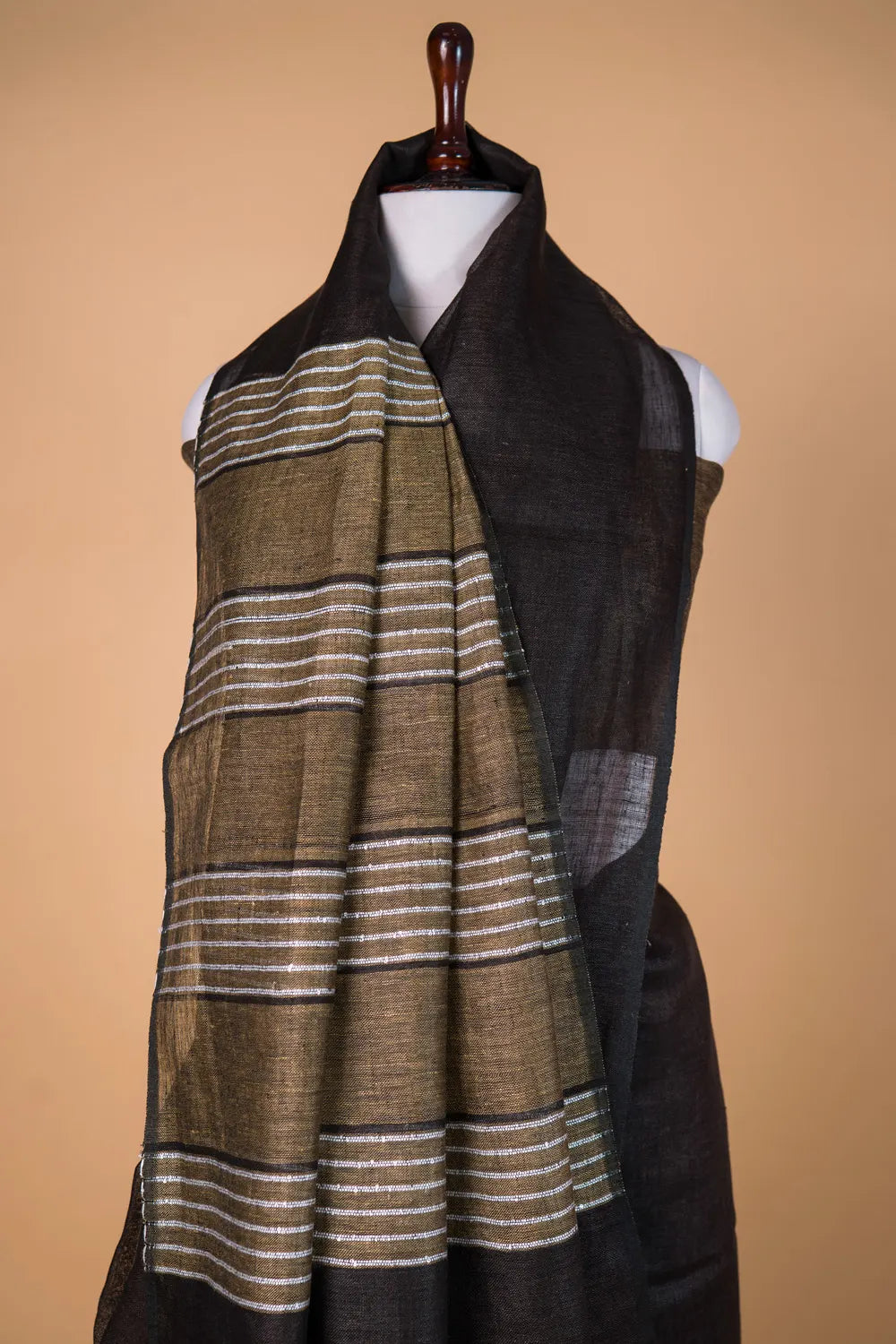 Coffee Brown Pure Linen Saree