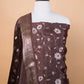 Coffee Brown Embroidered Puna Silk Suit