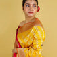 Bright Yellow Ada  Lehariya Katan Banarasi Silk Saree