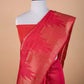 Hot Pink Temple Border Raw Silk Saree