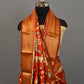 Red chiniya silk kalamkari saree