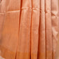 Light Peach Handloom Raw Silk Saree