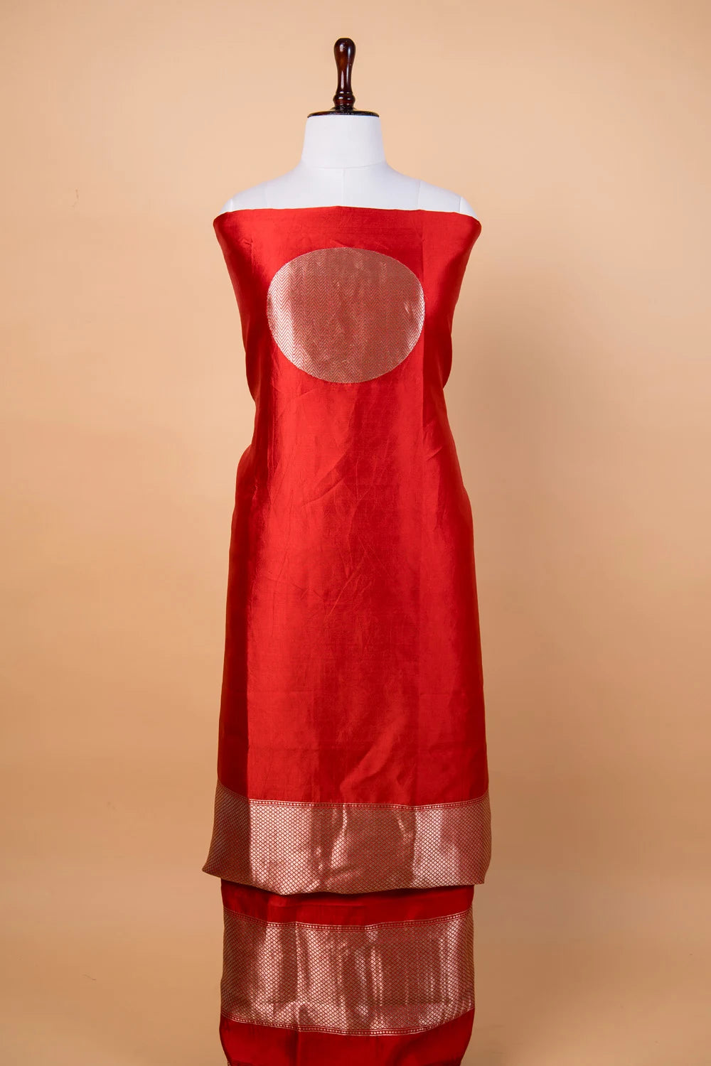 Rich Red Katan Silk Weaving Co-ords
