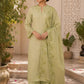Mehndi Green Cut Work Matka Linen Suit