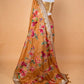 Beige Floral Embellished Tussar Silk Saree