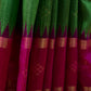 Bright Green Zari Buta Raw Silk Saree