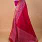 Rani Pink Resham Buti  Raw Silk Saree