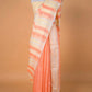Yellow & Orange  Pure Linen Saree
