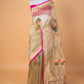 Mehndi Green Handwoven Tissue Net Saree