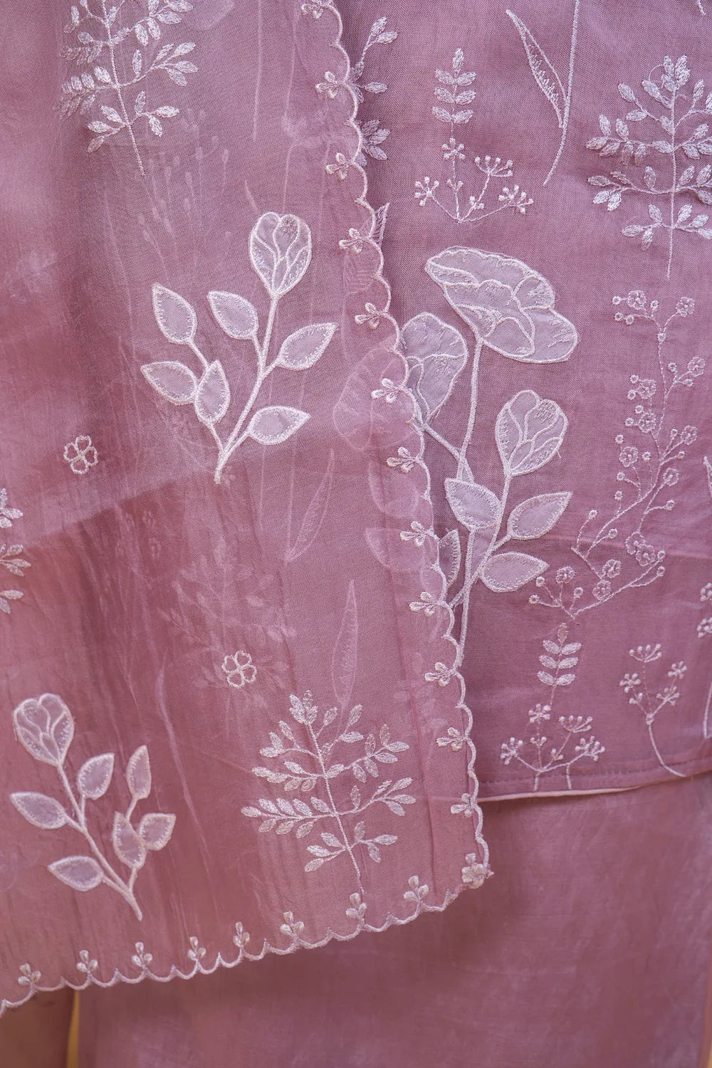 Lavender Embroidered Organza Suit